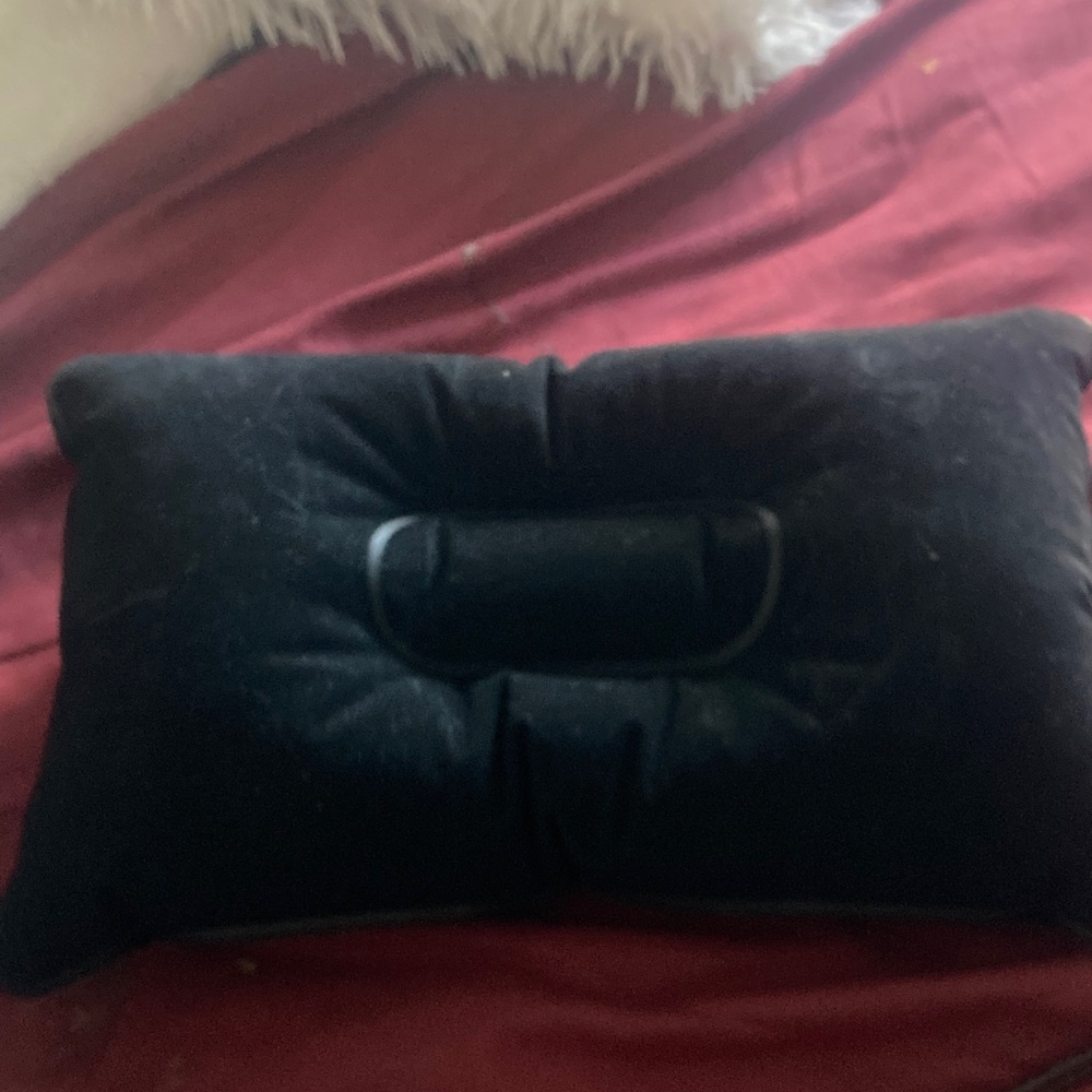 Black Velvet Travel Inflatable Neck Pillow